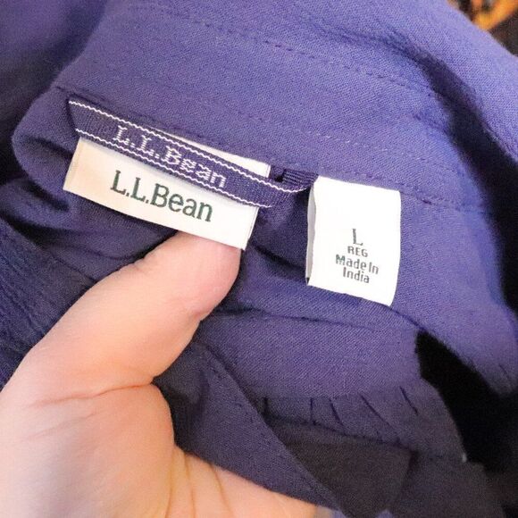 Vintage | LL Bean Button Down Tunic Shirt Large - Picture 6 of 9